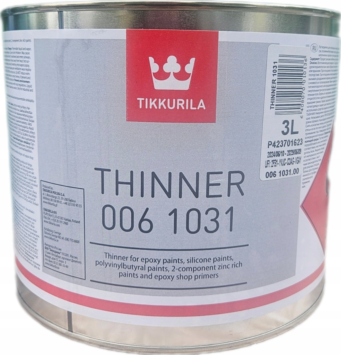 PPG TIKKURILA thinner 1031 rozcieńczalnik do farb epoksydowych 3L