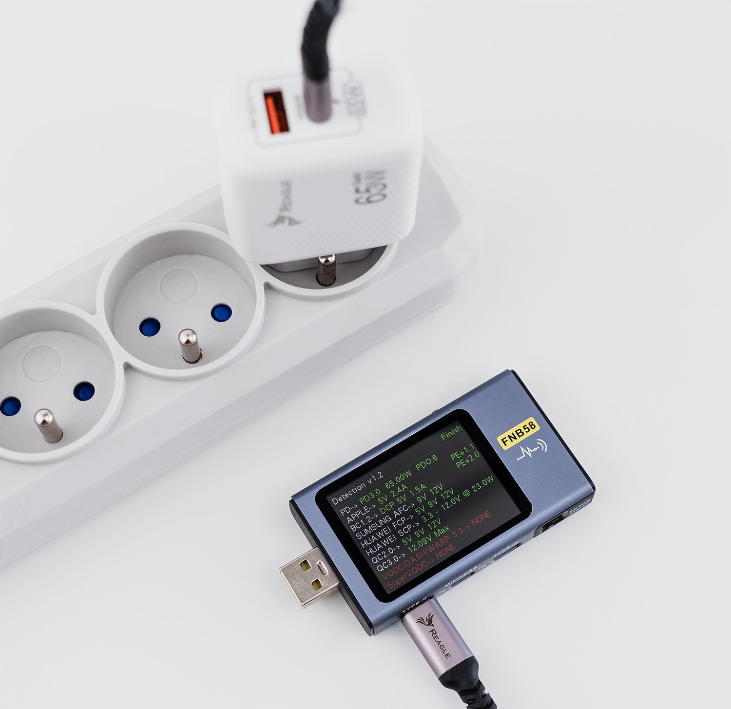 Ładowarka Reagle SZYBKA ŁADOWARKA GaN 65W USB-C QC 3.0 ZASILACZ DO MACBOOK LAPTOPA IPHONE 15