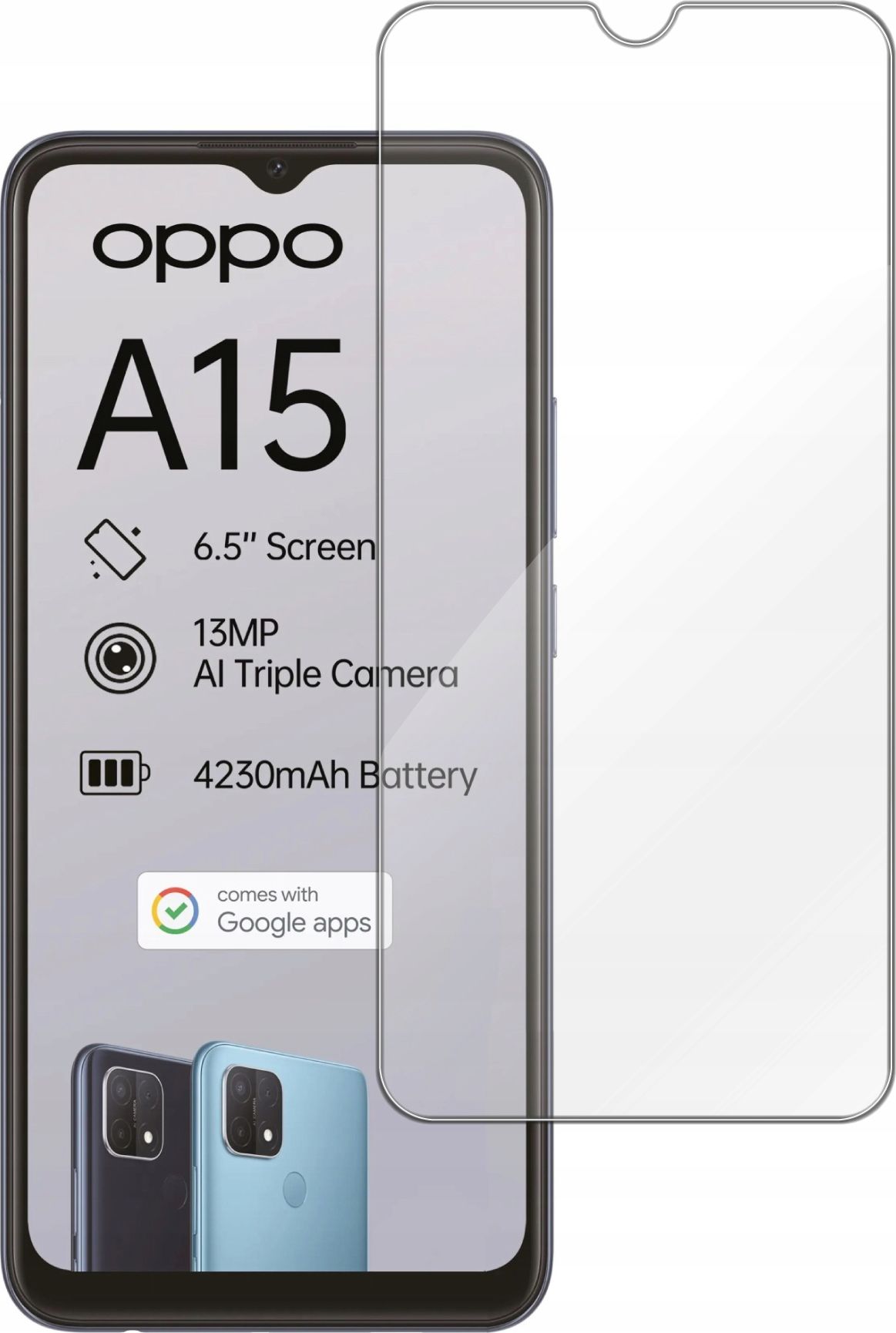 etumi Szkło Hartowane Do Oppo A15 / A15S Szybka Na Ekran Szkiełko Ochronne Na Ekran Twarde Płaskie Przód / Ochrona Matrycy Telefonu Glas0141