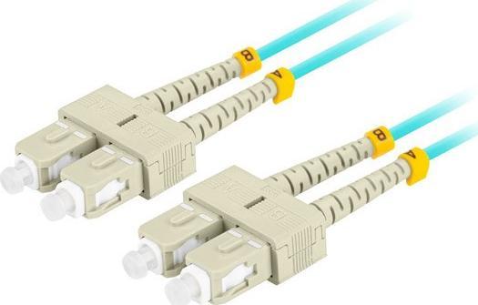 Lanberg PATCHCORD ŚWIATŁOWODOWY MM SC/UPC-SC/UPC DUPLEX 3.0MM OM3 50/125 LSZH 2M AQUA LANBERG