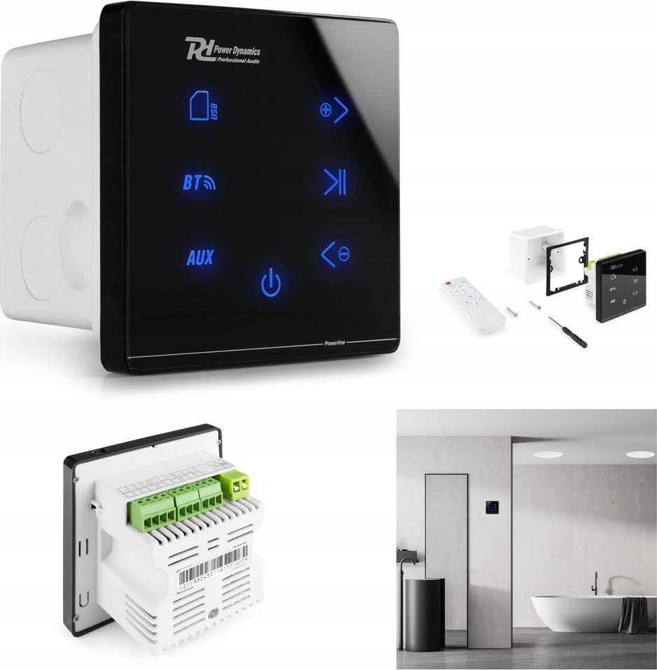 ML Wzmacniacz audio Powerline A50B do montażu ściennego BT czarny