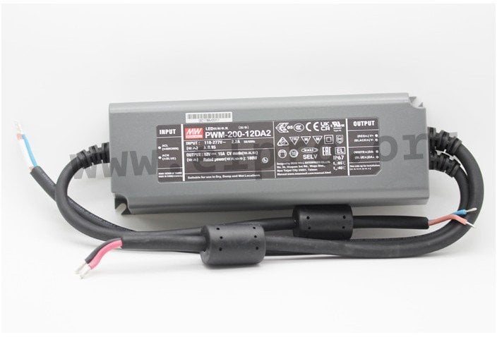 Impulsinis maitinimo šaltinis LED 24V 200W 8.3A, PFC, IP67, PUSH, PWM, DALI-2, MEAN WELL, PWM-200-24DA2