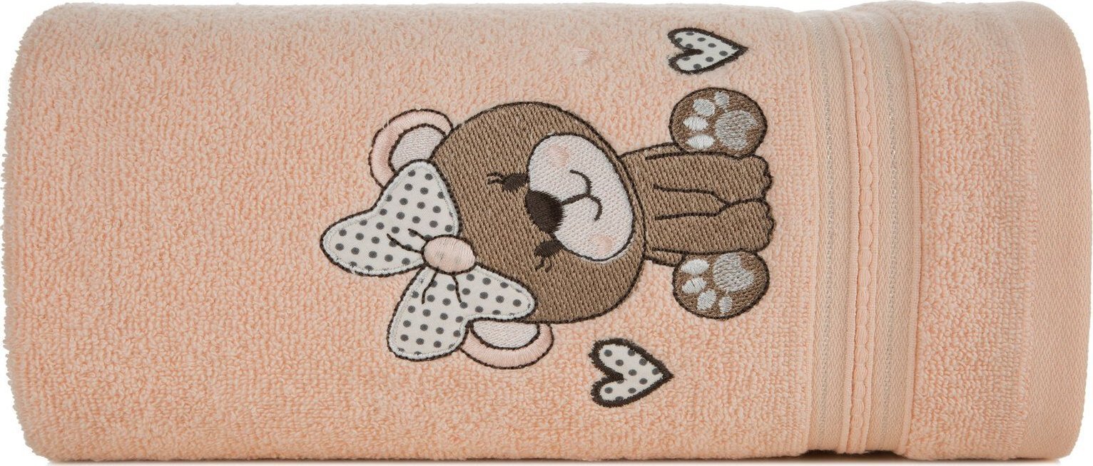 Eurofirany Ręcznik dziecięcy z aplikacją BABY 50X90 jasnopomarańczowy