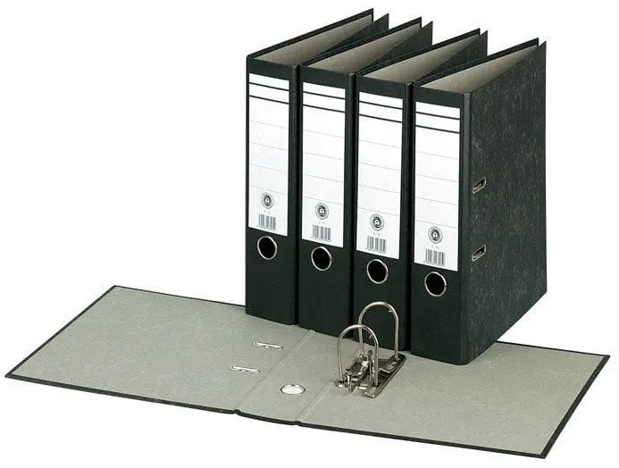 Biurowy segregator, A4, 70mm, czarny, Hit, marmur, cena za 1 szt, 5szt.