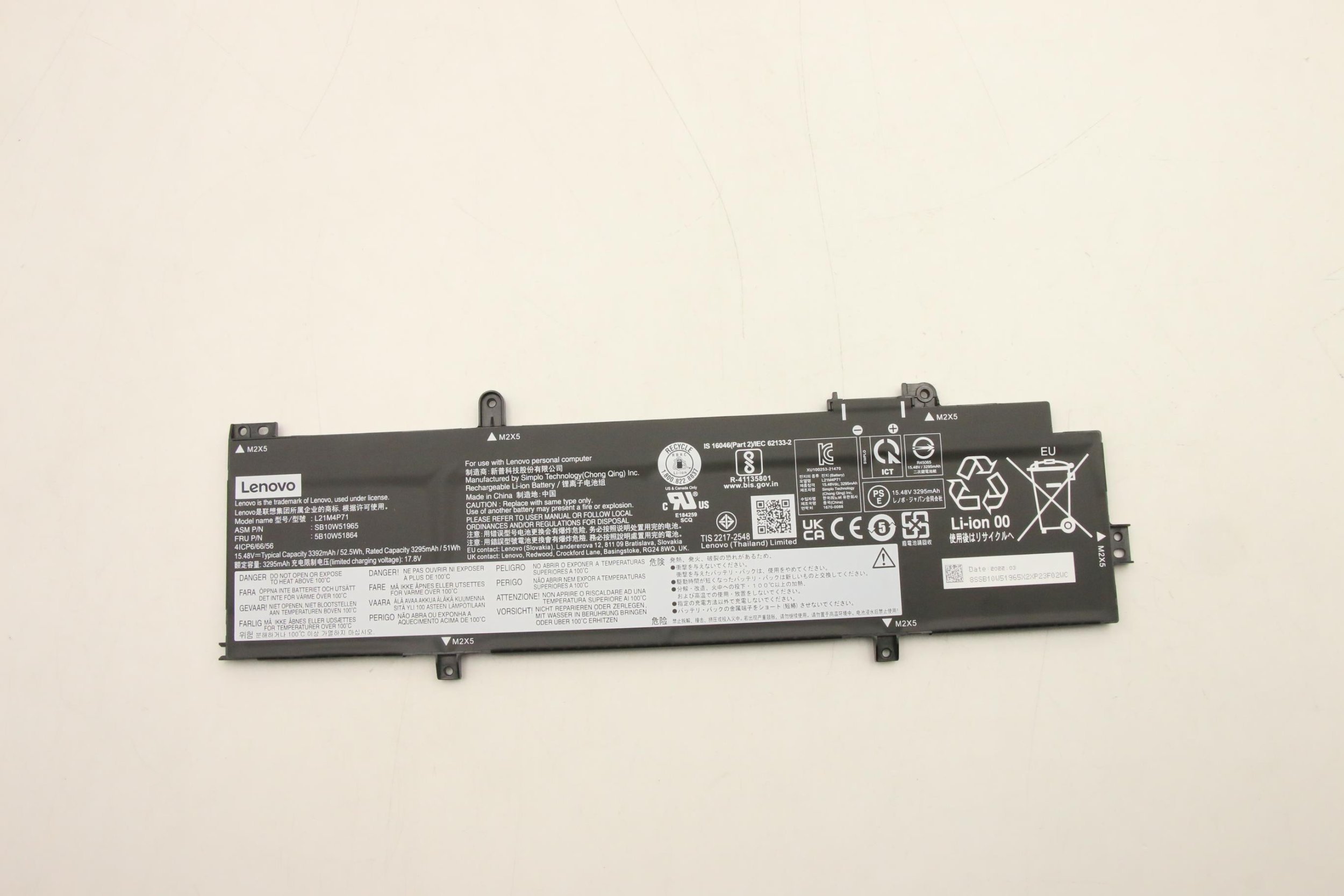 Lenovo 5B10W51864 części zamienne do notatników Bateria