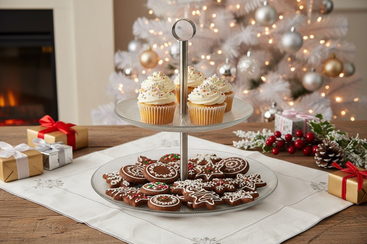 Patera dwupoziomowa 27 cm Serve srebrna AMBITION