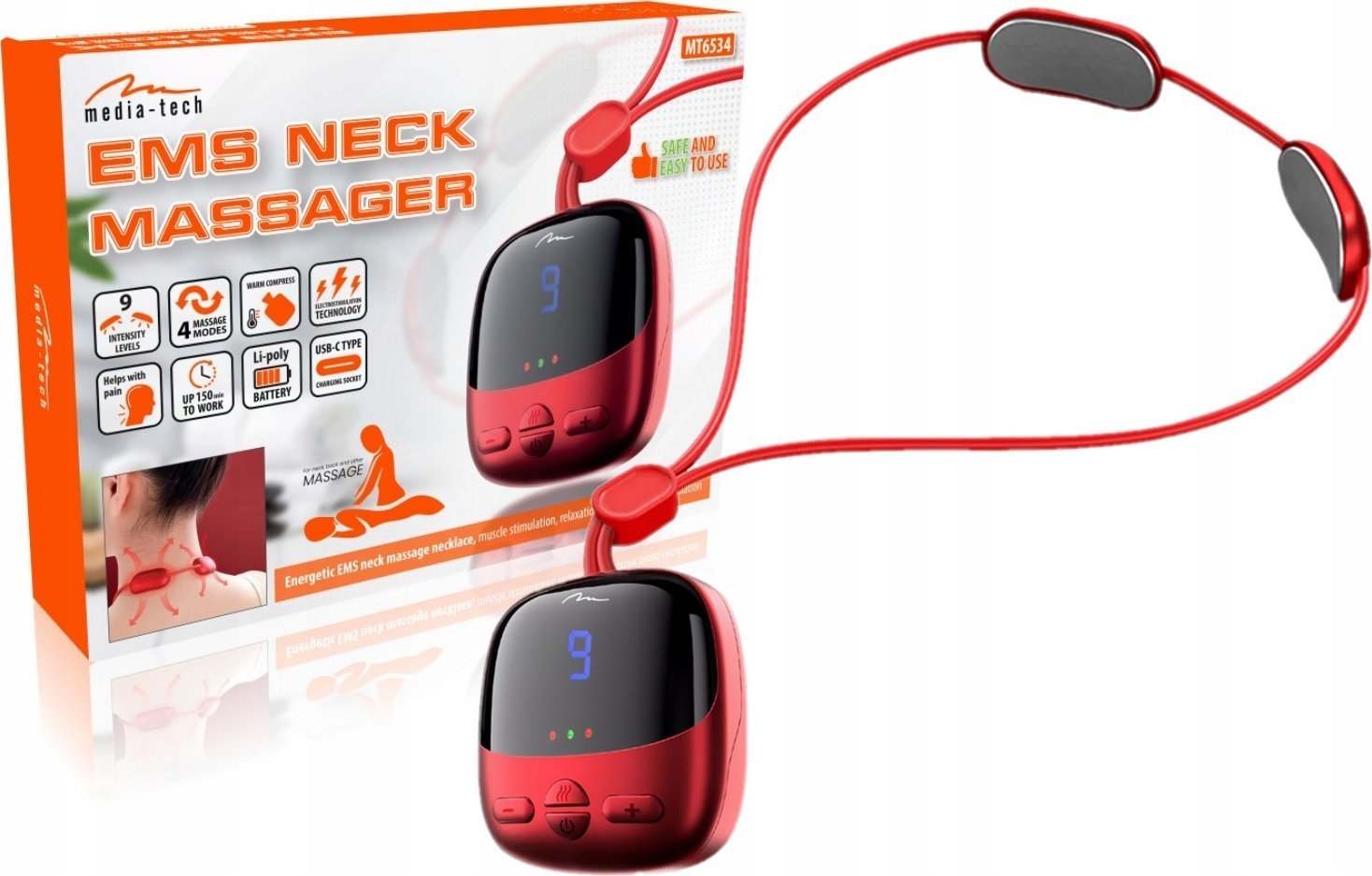 ML Media-Tech Masażer EMS mięśni szyi i karku EMS Neck Massager MT6534