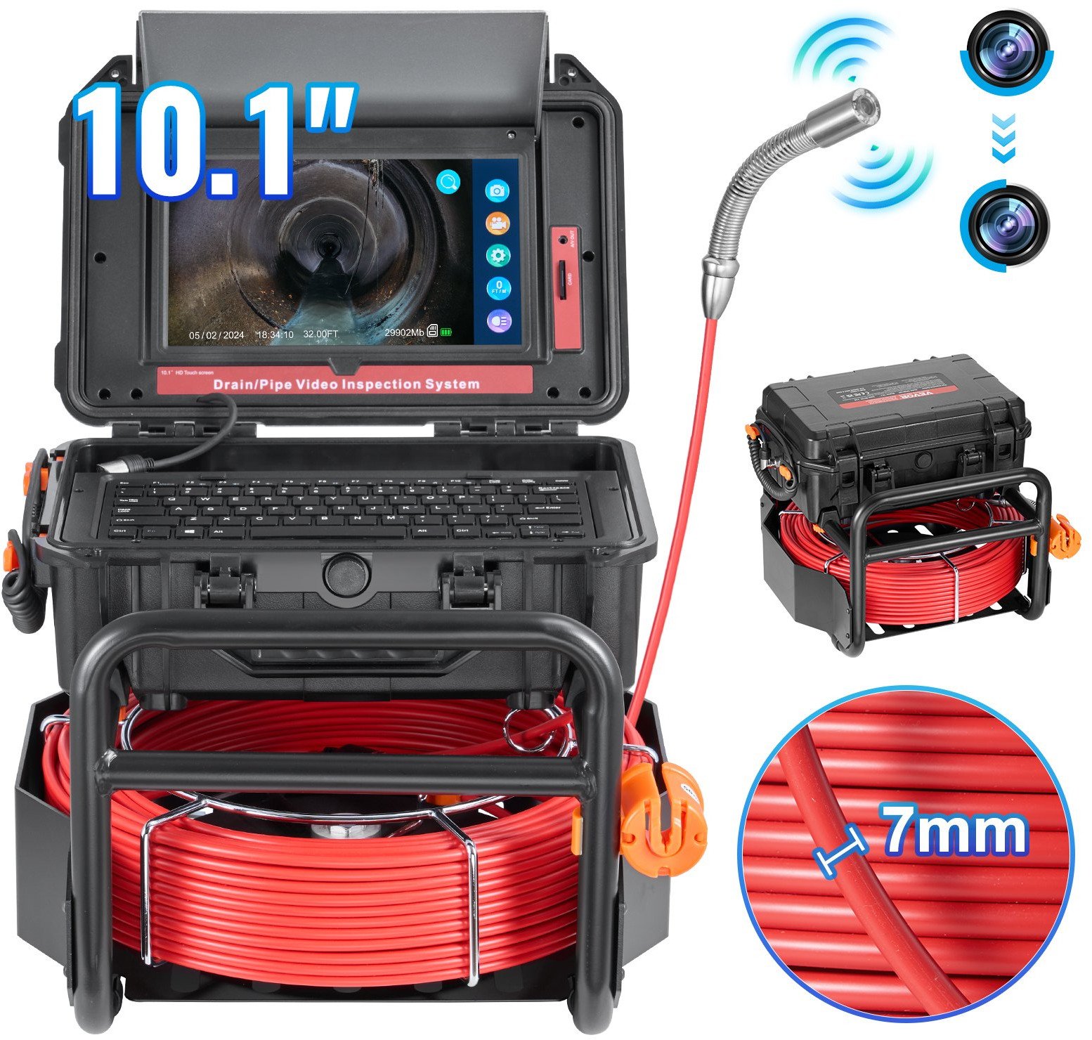 Samopoziomująca kamera inspekcyjna endoskopowa 50 m