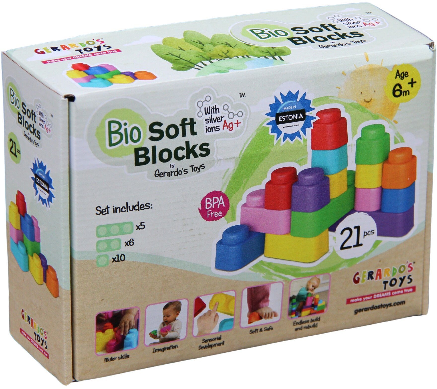 Gerardo's Toys mīksto klucīšu komplekts 21 gab. GT3104 GT3104 (4743345631046)