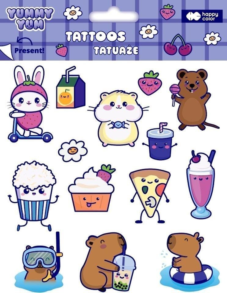 Tatuaże zmywalne Yummy Yum HAPPY COLOR