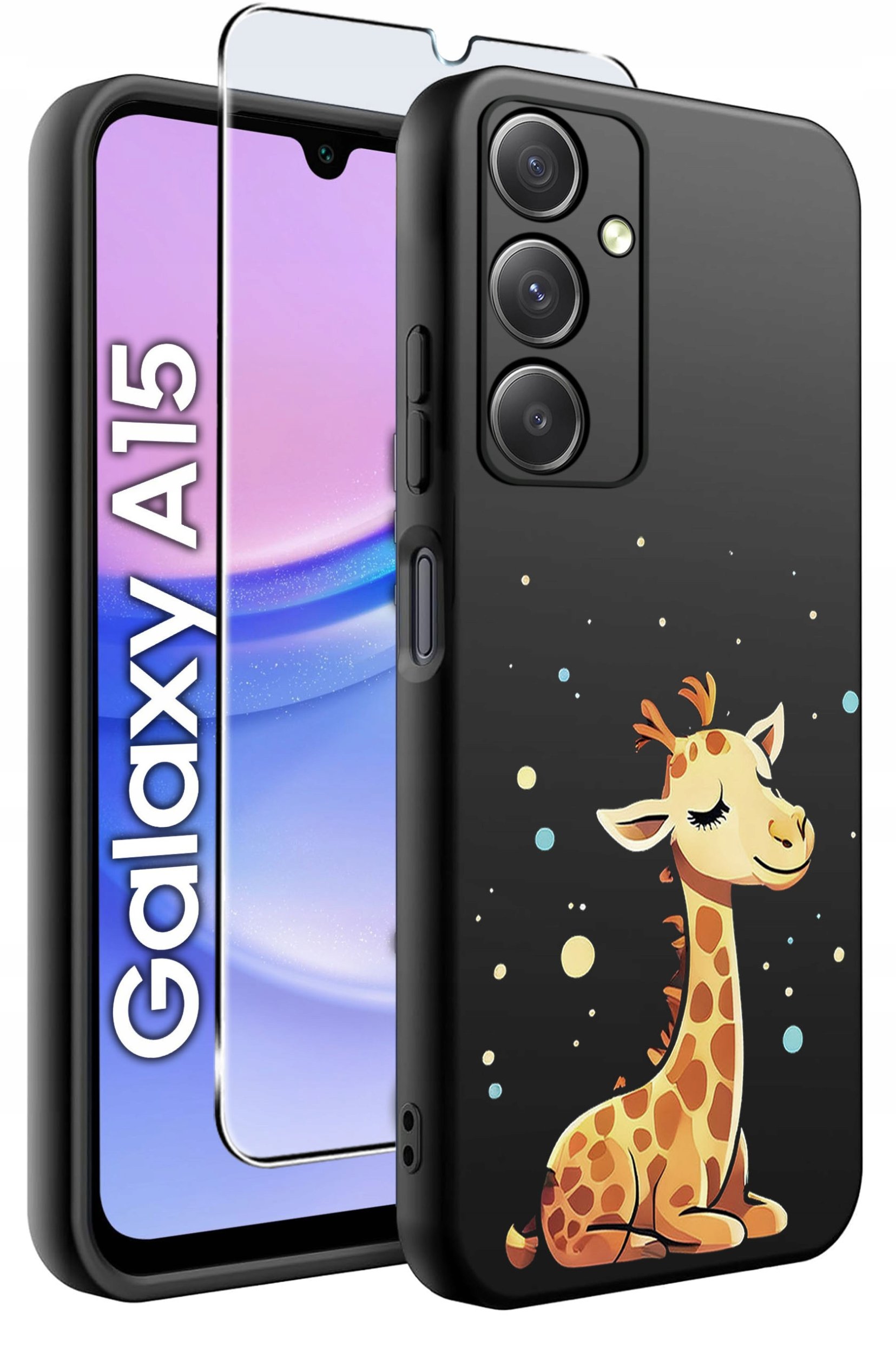 ETUI do Samsung A15 4G | 15 5G WZORY | SILIKONOWE MATT CASE + SZKŁO 9H