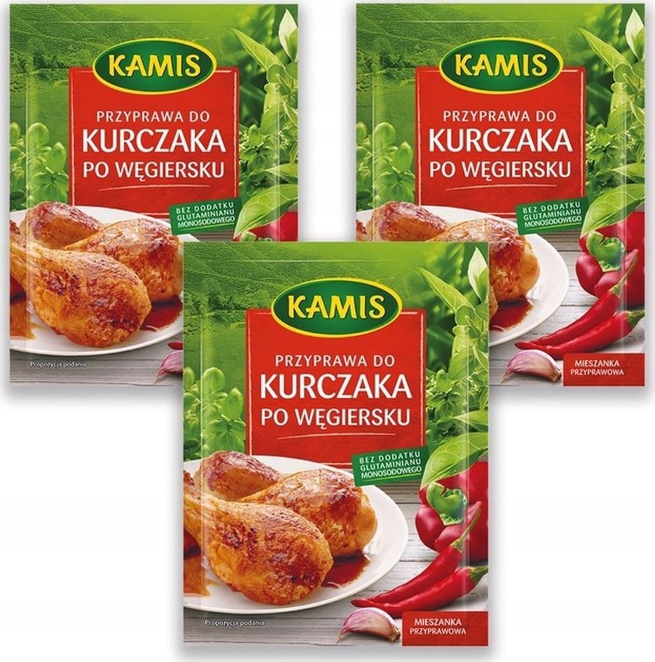 Kamis Kamis Przyprawa do kurczaka po węgiersku Mieszanka przyprawowa 25 g x 3 sztuk