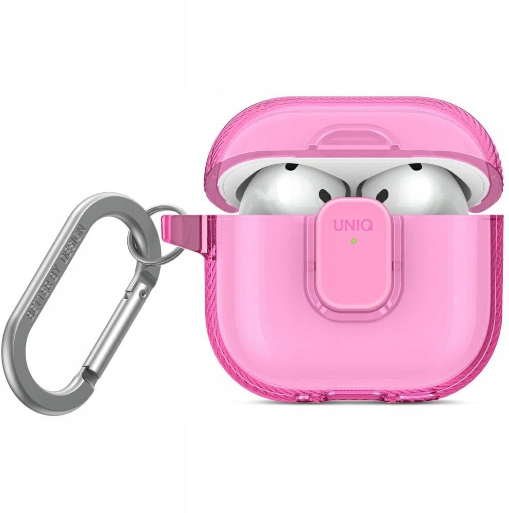 Etui UNIQ Glase Pro do Apple AirPods 4 Lock Case różowy