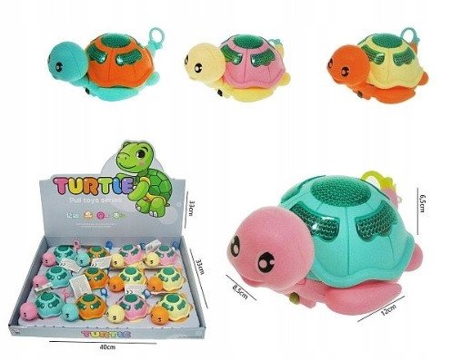 Żółw 12cm naciągany światło H13564 44393