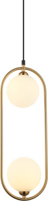 Lampa wisząca Italux Sypialniana lampa wisząca Lupus owalna nad łóżko mosiądz