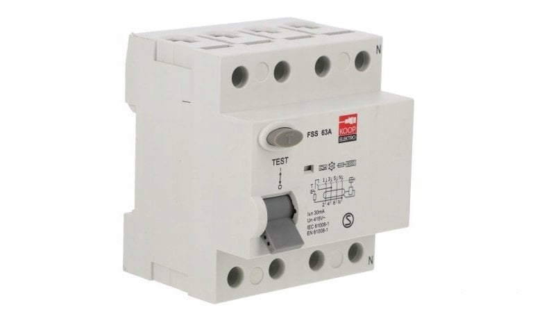 KOOP Elektro Wyłącznik różnicowy 4P 63A 0,03A FSS 4P 63A typ A