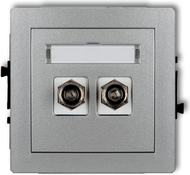 Karlik Gniazdo antenowe Deco podwójne typu F srebrny metalik (7DGF-2)