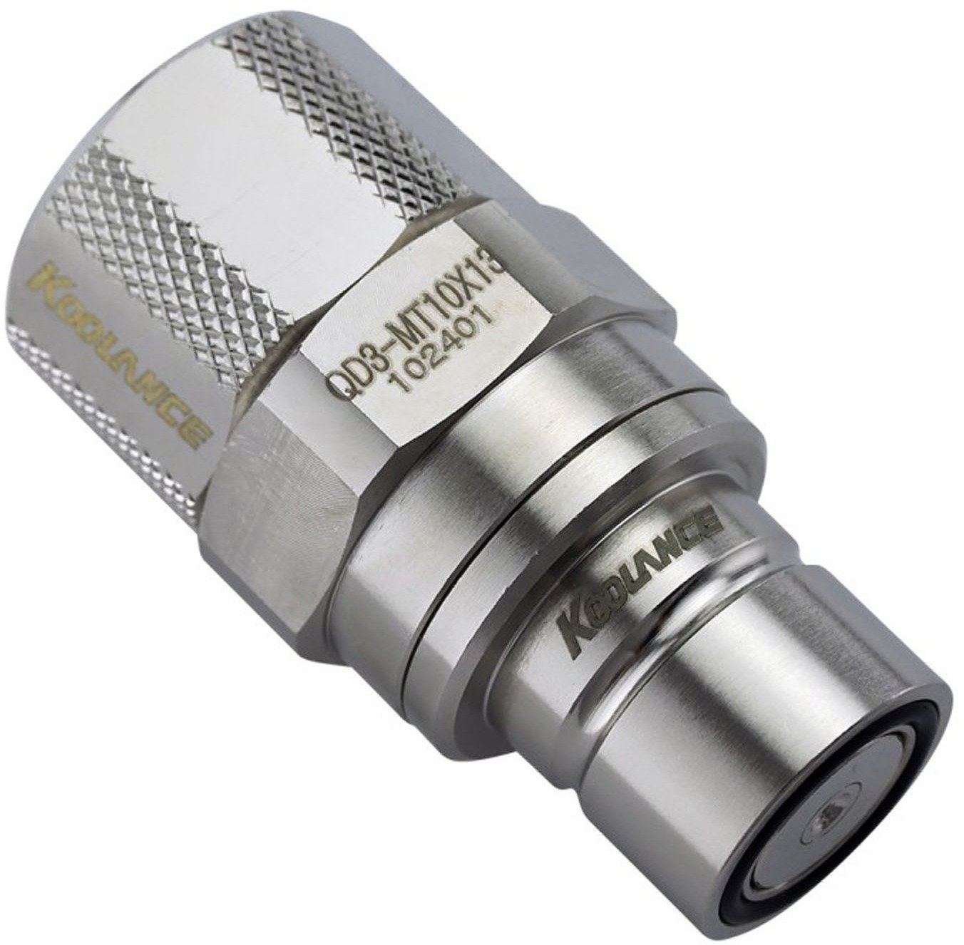Chłodzenie wodne Koolance QD3 szybkozłączka prosta męski na 13/10mm - no-spill, srebrny