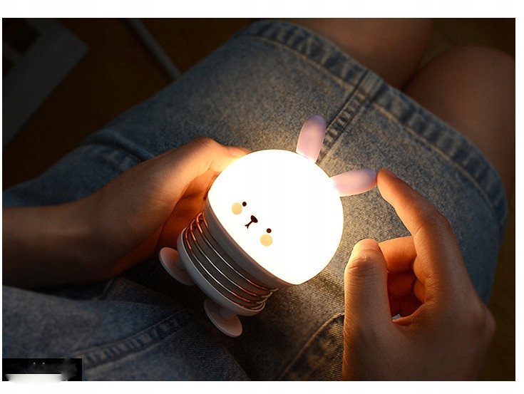 LAMPKA NOCNA DLA DZIECI USB BEZPRZEWODOWA Królik