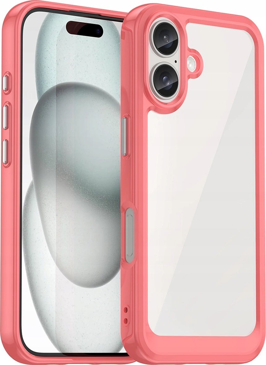 Hurtel Etui Outer Space Case z żelową ramką do iPhone 16 - czerwone