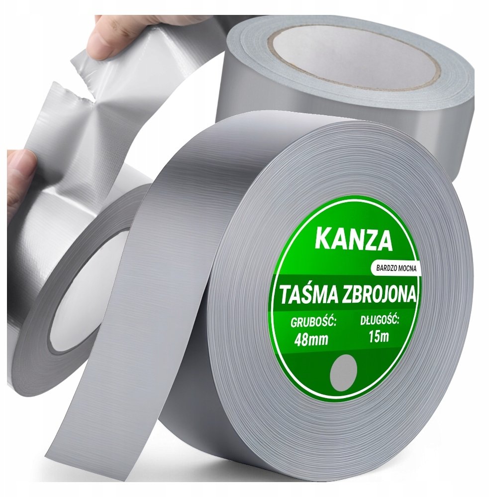 TAŚMA NAPRAWCZA KLEJĄCA ZBROJONA SZARA KANZA