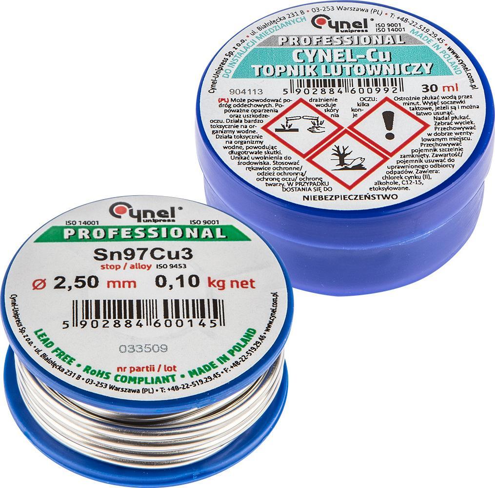 Cynel Zestaw do lutowania instalacji miedzianych lut i topnik 44E745