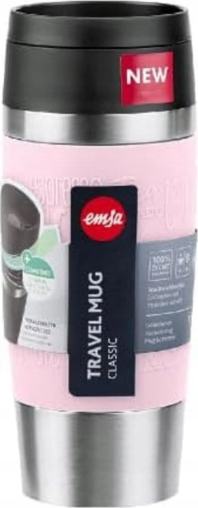 Emsa Emsa TRAVEL MUG Classic thermal mug (light pink/stainless steel, 0.36 liters)