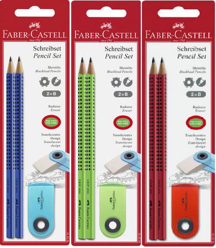 Faber-Castell Zestaw Grip & Sleeve 2 oĹ‚Ăłwki i gumka