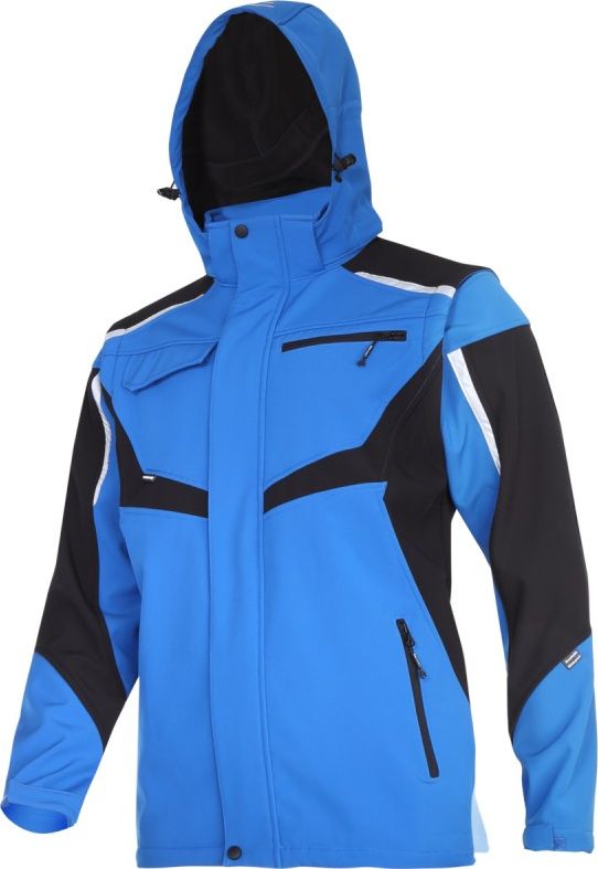 Lahti Pro kurtka softshell z kapturem i odpinanymi rękawami, niebiesko-czarna,"3XL" (L4093006)
