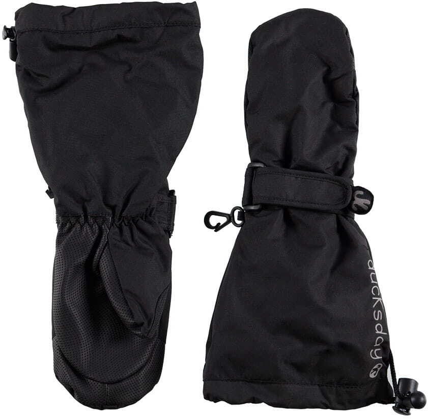 Czarne wodoodporne rękawiczki zimowe chłopięce, Black 2, L, 6-8 lat