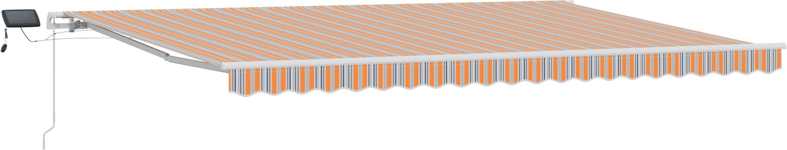 vidaXL Manualna chowana markiza z kolorowym paskiem 500x300 cm