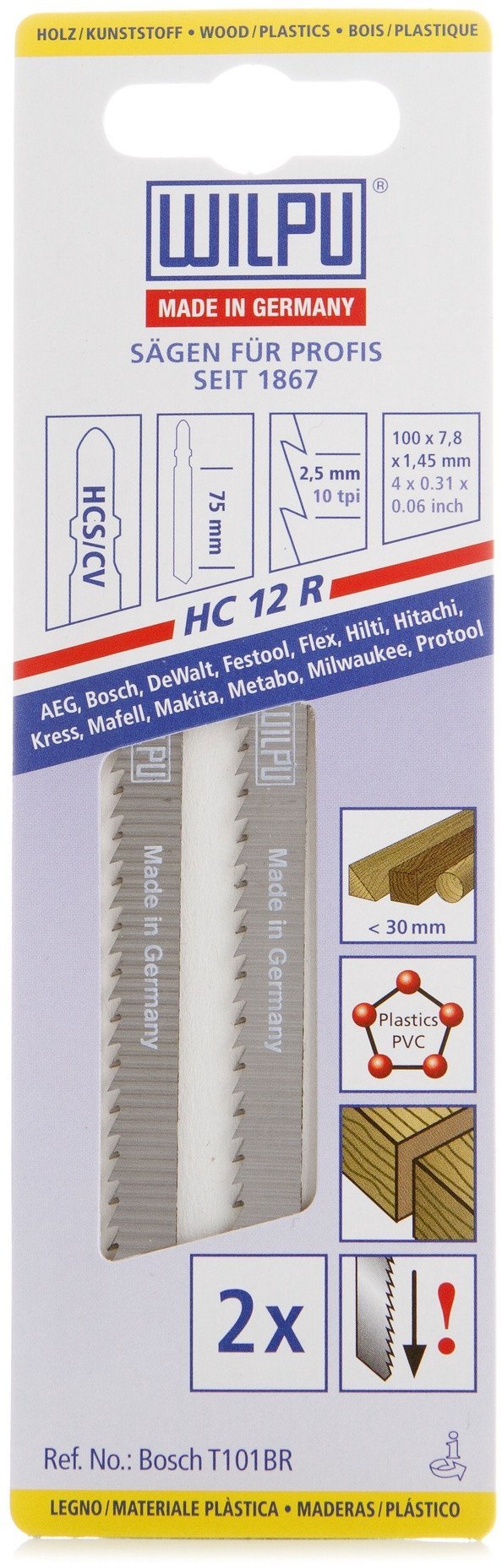 JIG SAWS BLADE HC12-R 2PCS