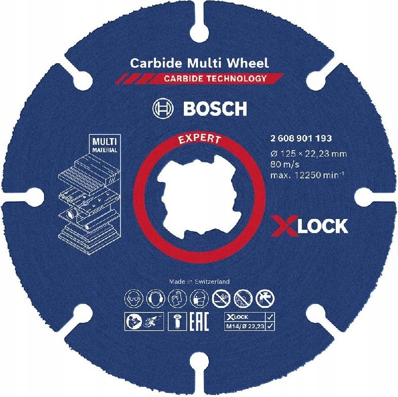 Bosch Bosch EXPERT X-LOCK Carbide MultiWheel cutting disc, O 125mm (for angle grinders)