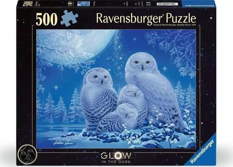 Ravensburger Puzzle świecące Sowy 500 elementów
