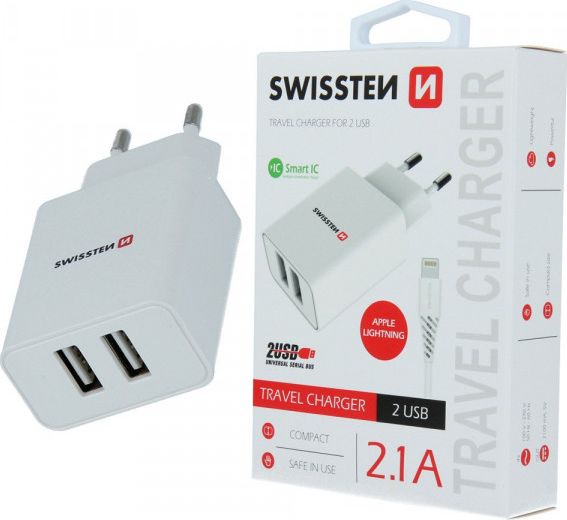Ładowarka Swissten 2x USB-A 2.1 A (52451)