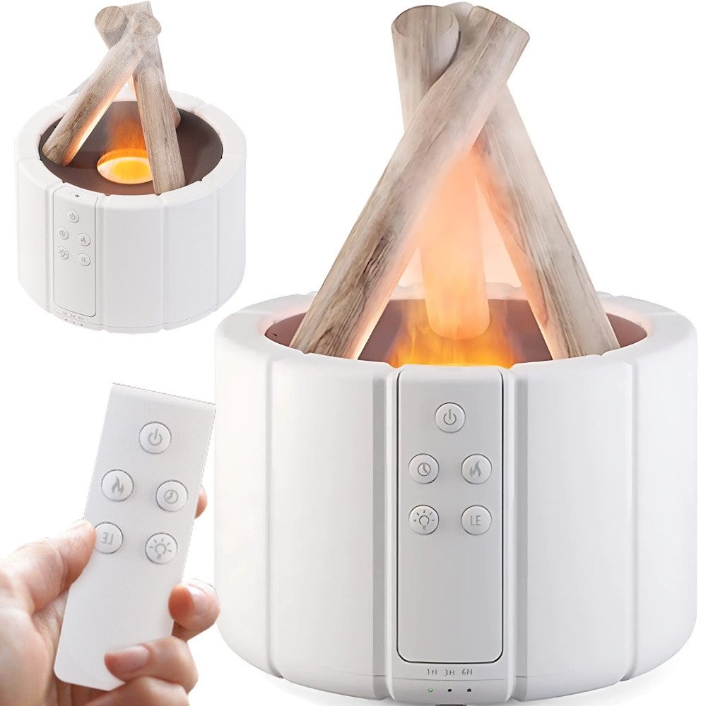 Nawilżacz powietrza usb dyfuzor z led rgb kominek mgiełka zapachowa ogień