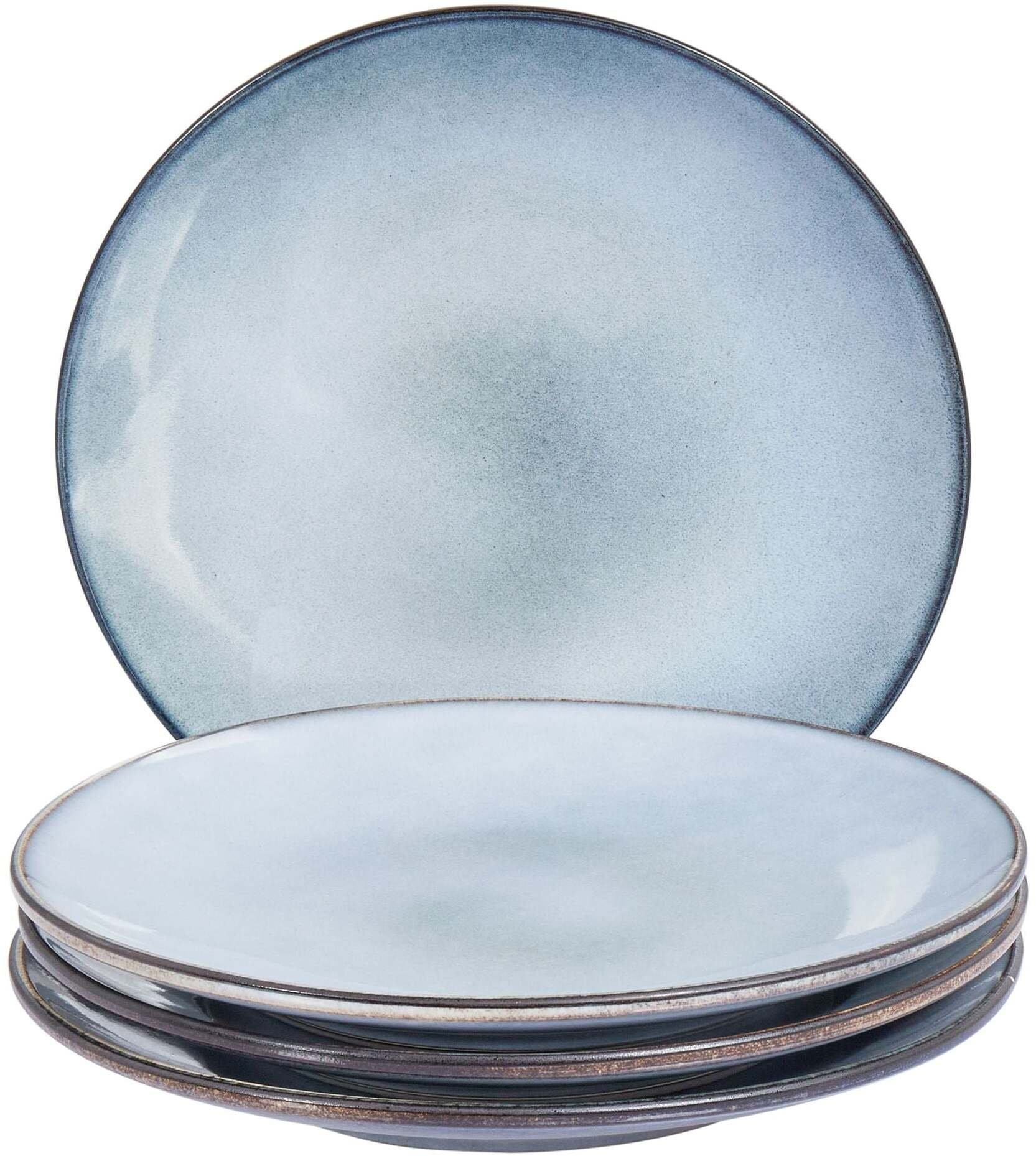 Zestaw 4 dużych talerzy JUNIPER Kamionka Błękitny