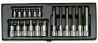 Proxxon Zestaw nasadek trzpieniowych imbusowych hex 1/4" 1/2" H2-H14 krótkie i długie 18szt. (PR23100)