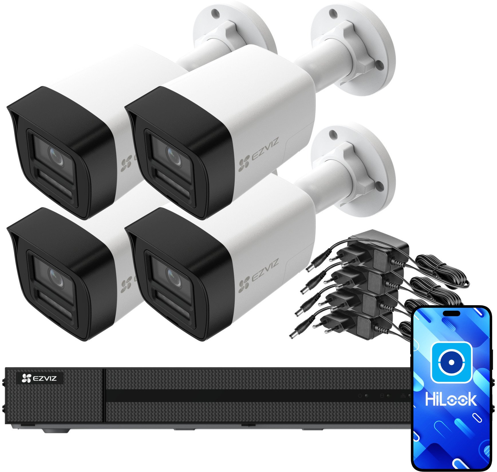 Zestaw do monitoringu EZVIZ 4x kamera PoE 8Mpx, rejestrator, dysk 2TB