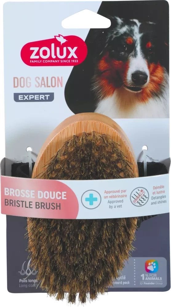 Zolux ZOLUX Miękka szczotka drewniana dla psa sierść długa DOG SALON