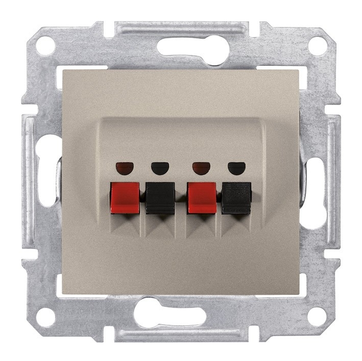 Schneider Electric Gniazdo głośnikowe podwójne SEDNA bez ramki satynowe - SDN5400168