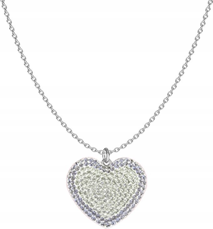 Radziszewska Jewellery Naszyjnik Srebrny Serce Kryształy Prezent na Dzień Matki ŻYCZENIA GRATIS