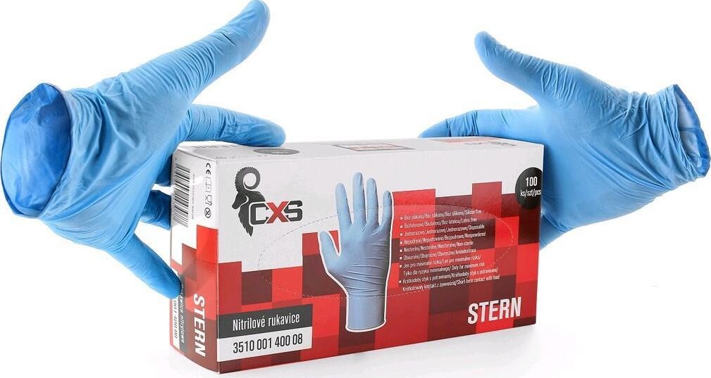 VP Rękawiczki jednorazowe 7"/S, niebieskie, 100szt, nitrylowe, STERN
