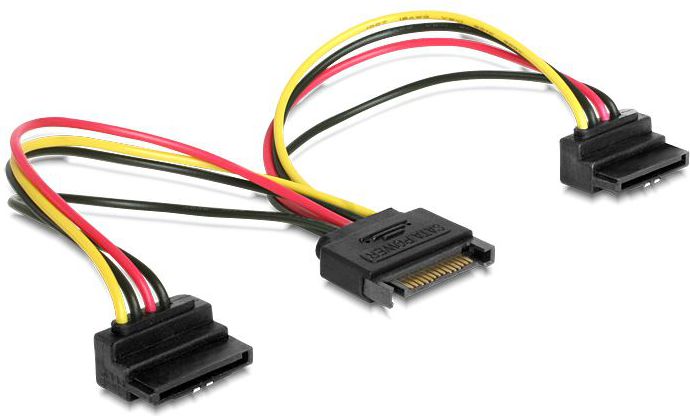 Delock SATA 15-pin - SATA 15-pin x2, 0.15m, Wielokolorowy (60128)