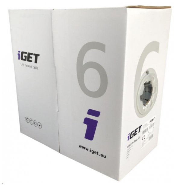 iGET KABEL skrętka UTP KAT.6 wewnętrzny drut 305M szary (IG6UTPPVC305)