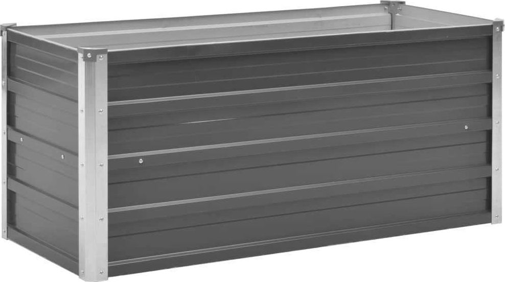 vidaXL Donica ogrodowa z galwanizowanej stali, 100x40x45 cm, szara