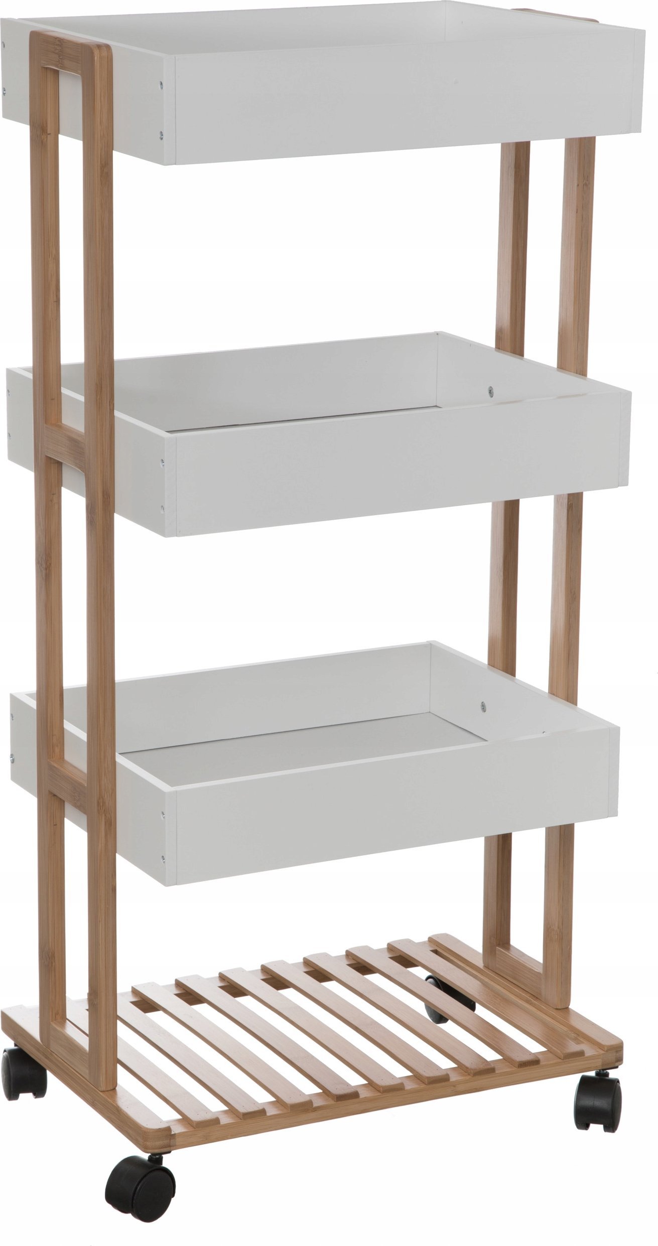 5five Uniwersalny regał mobilny z 4 poziomami, 30 x 41 x 88 cm, kolor biały