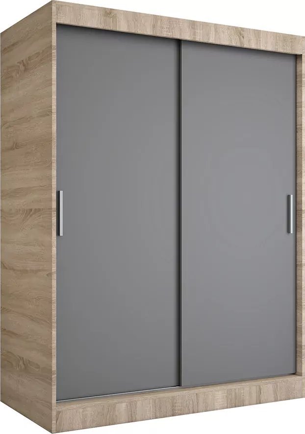 Elior Szafa przesuwna 150 cm dąb sonoma + antracyt - Corina 4X