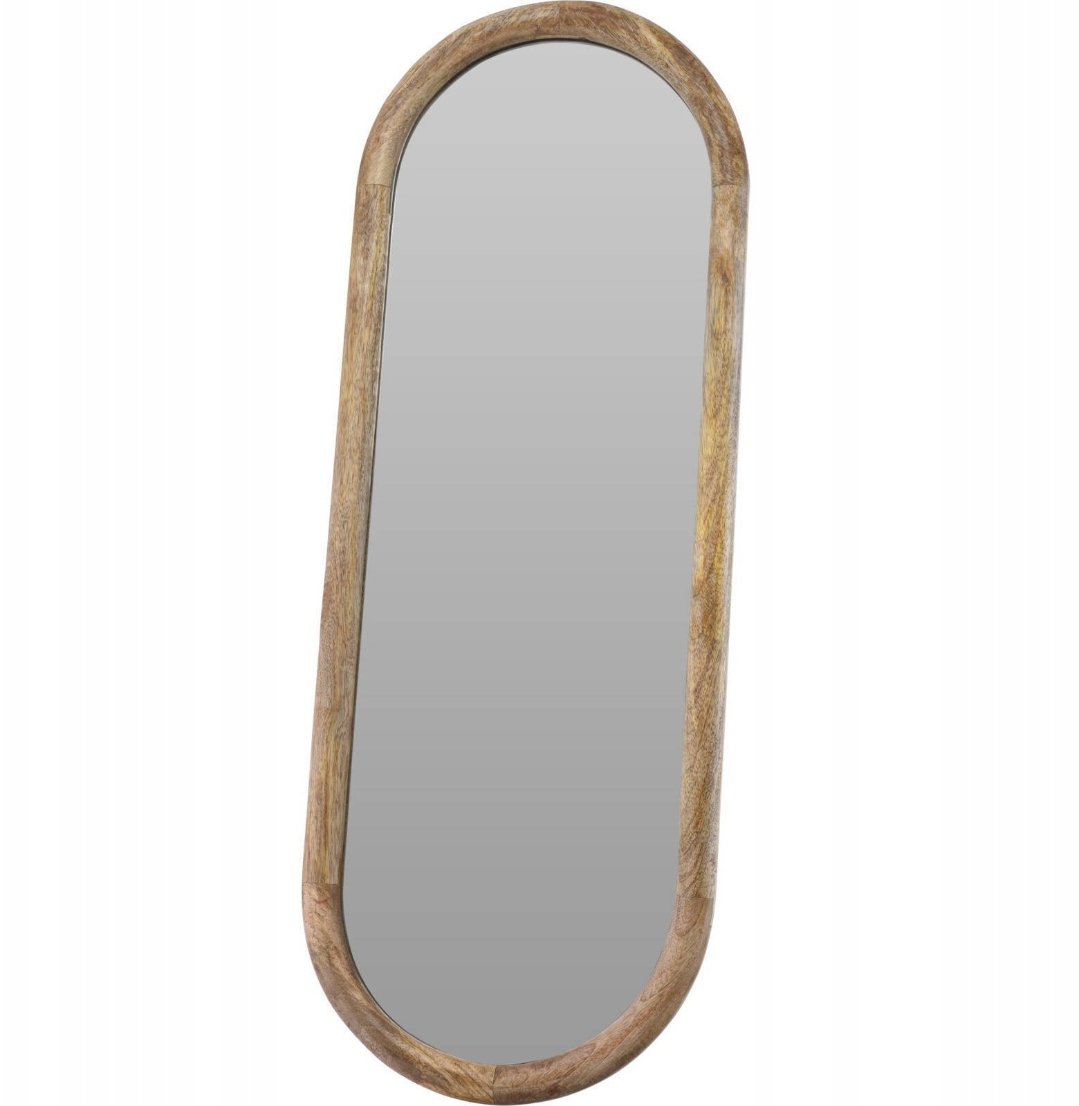 Home Styling Collection Lustro ścienne w drewnianej ramie mango OVAL, 28 x 2,5 x 77,5 cm