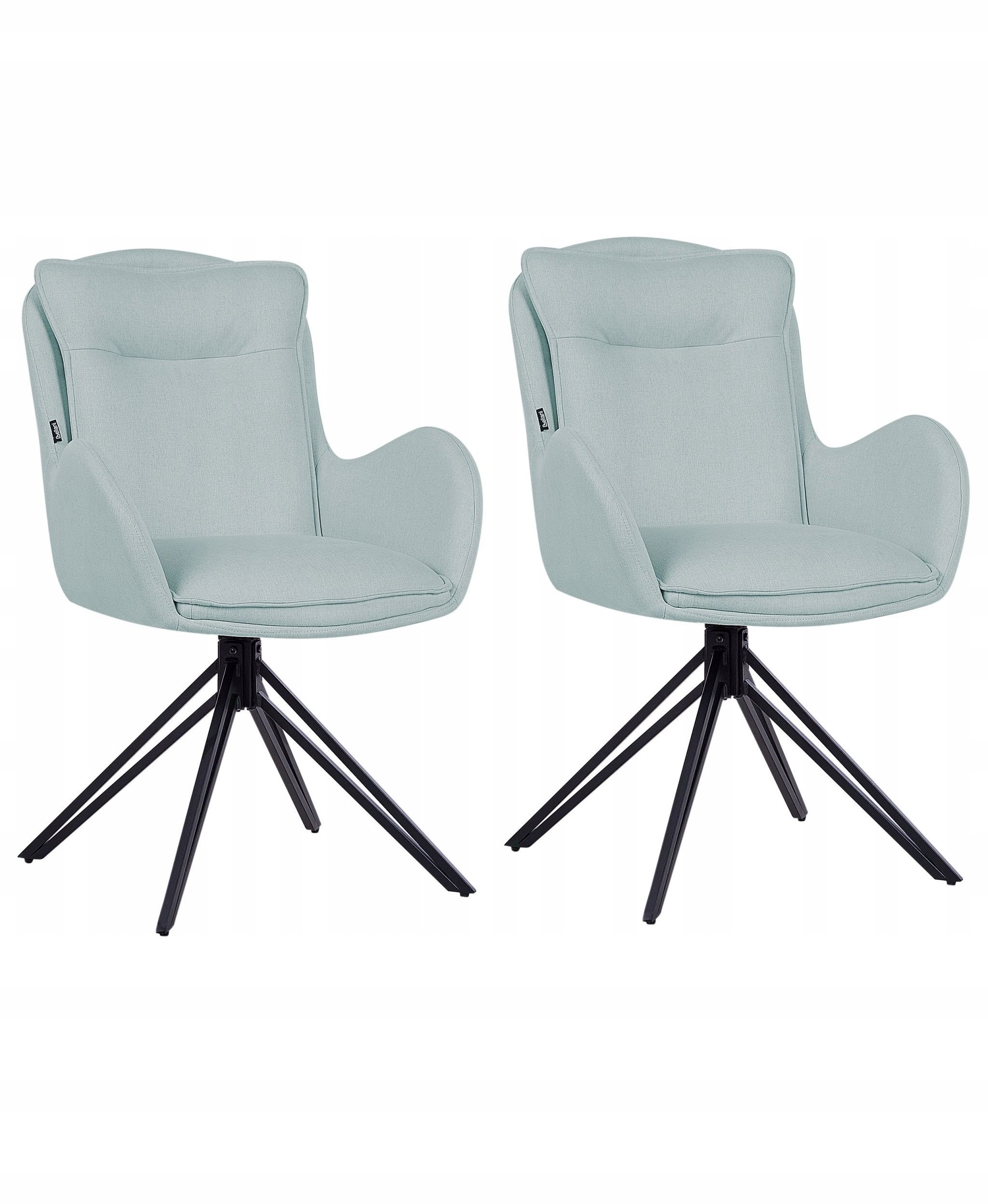 Beliani Zestaw 2 krzeseł do jadalni Obrotowy AVELAR Miętowy